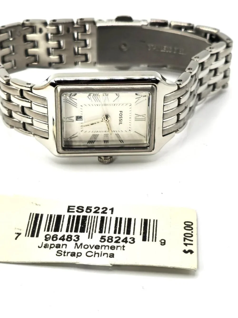 Fossil Raquel ES5221 Women's Silver-Tone Bracelet Watch 23mm
